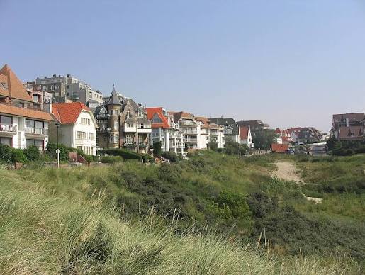 zicht op villas in de duinen